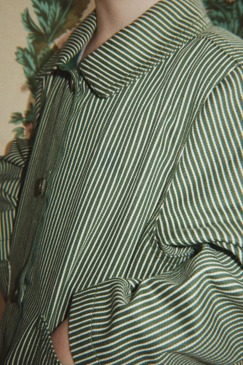 Konges Sløjd Luc overshirt milk verte stripe