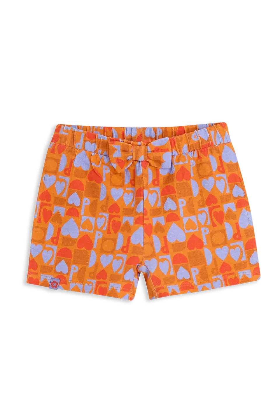 4PRESIDENT Nita Orange short meisjes print stretchkatoen
