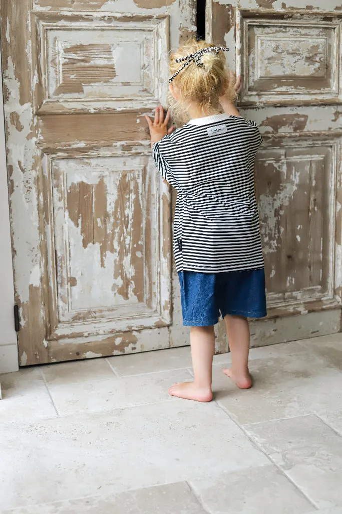 Louloúdi Tus oversized shirt zwart-wit gestreept