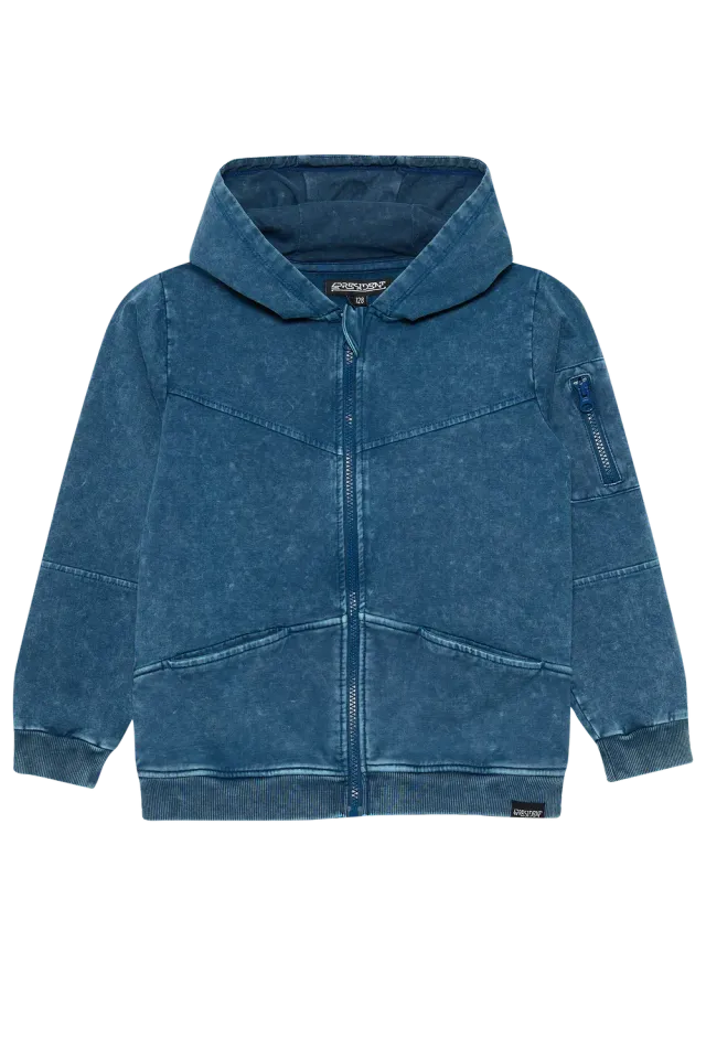 4President Nijs hoodie met rits Blue jongens