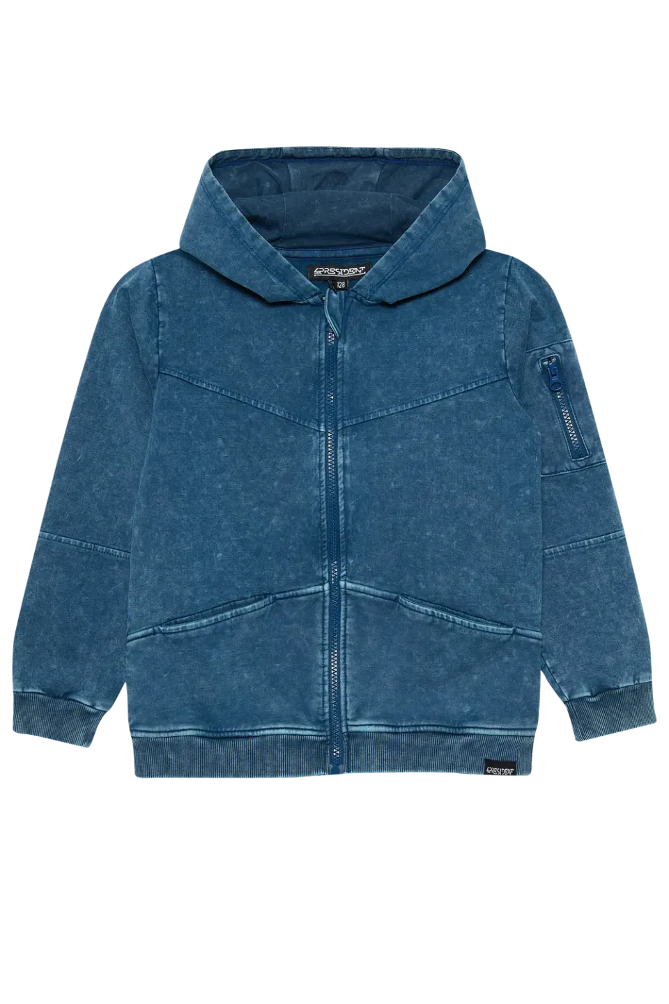 4President Nijs hoodie met rits Blue jongens