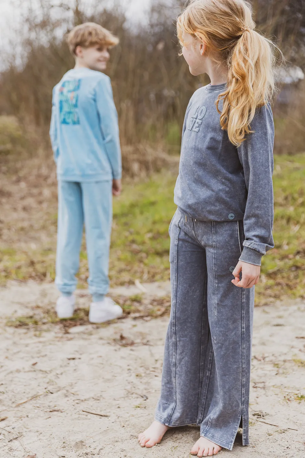 4PRESIDENT Nico Girl Grey broek meisjes elastiek