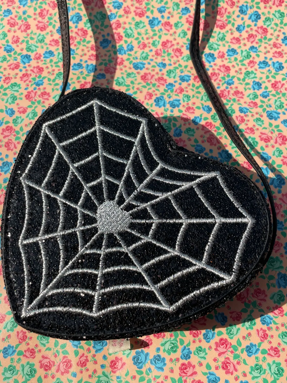 Konges Sløjd Tut schoudertas black spider web glitter