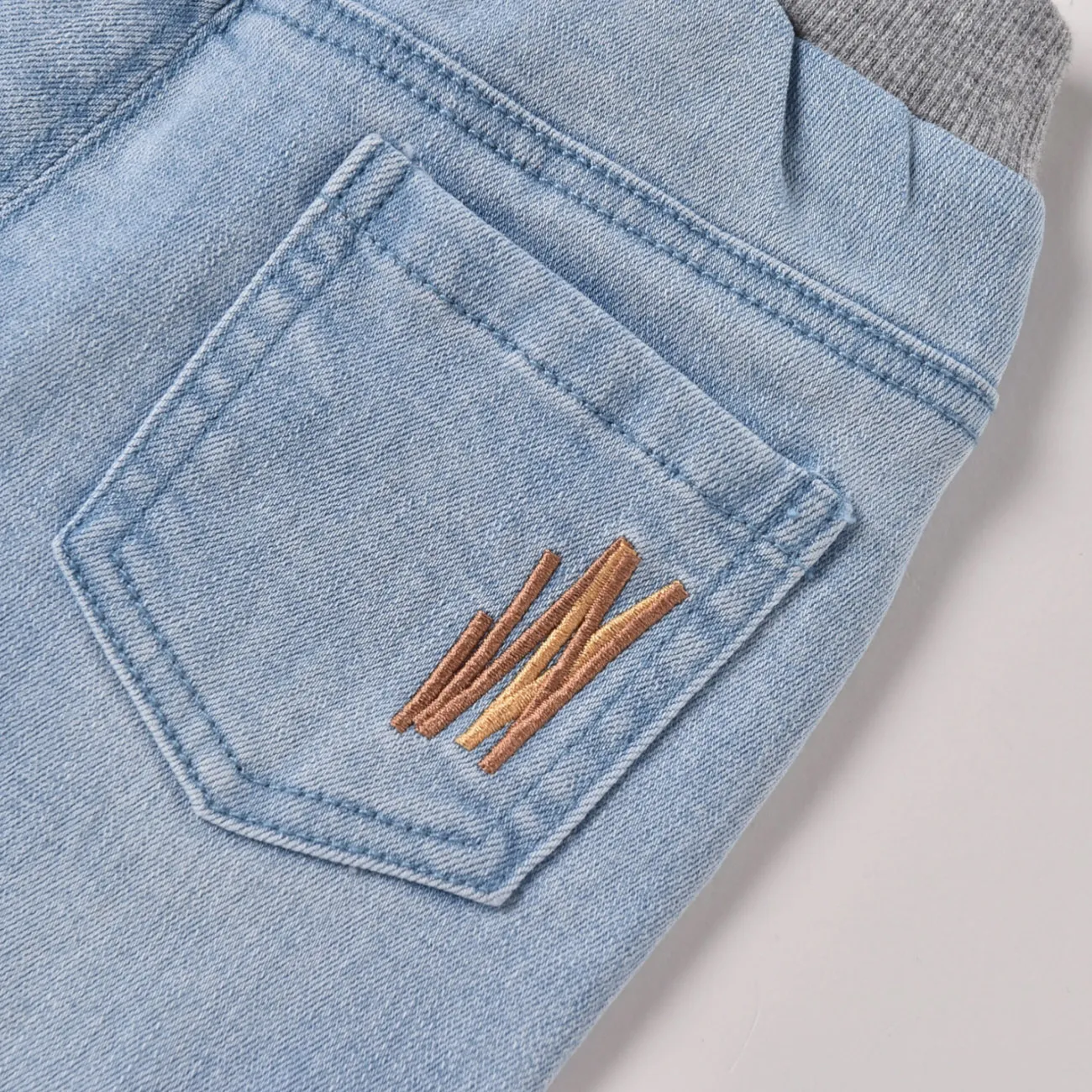 The Mompany Baylor jeans elastische band borduursel