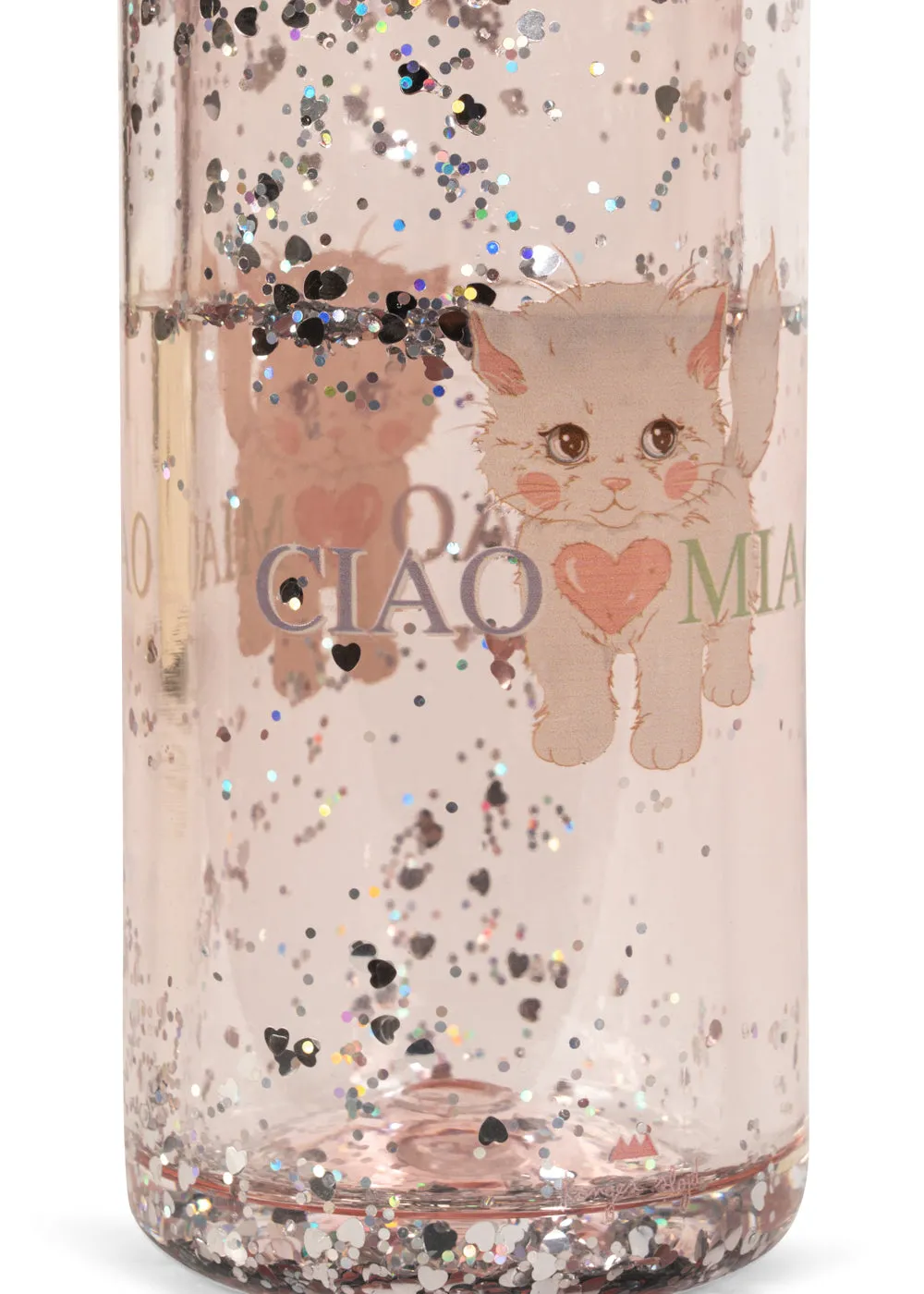 Konges Sløjd Glitter drinkfles ciao miao met rietje