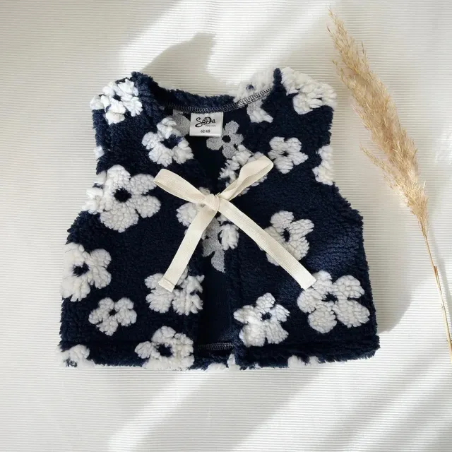 SODA FASHION Gilet Teddy Flowers navy baby