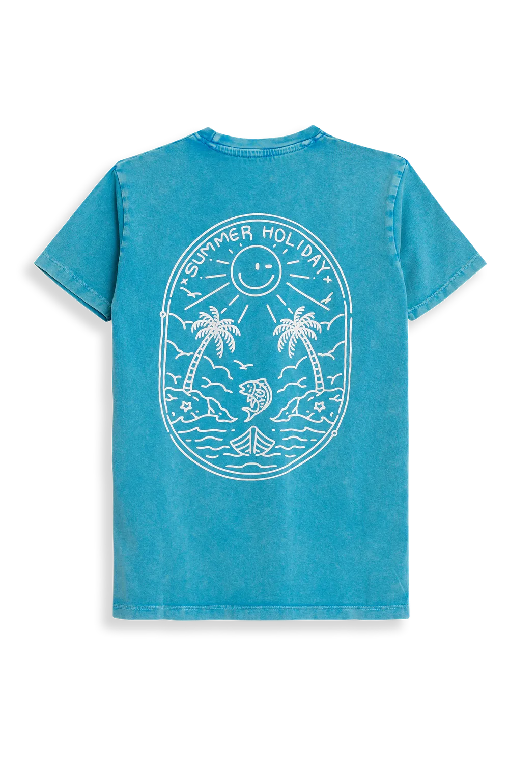 4PRESIDENT Ryan t-shirt blue aster strandprint katoen