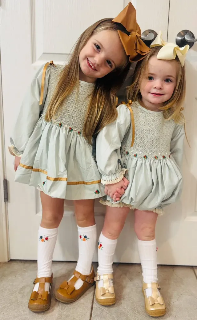 Busy Bee Smocks Fall Heirloom romper geweven herfst