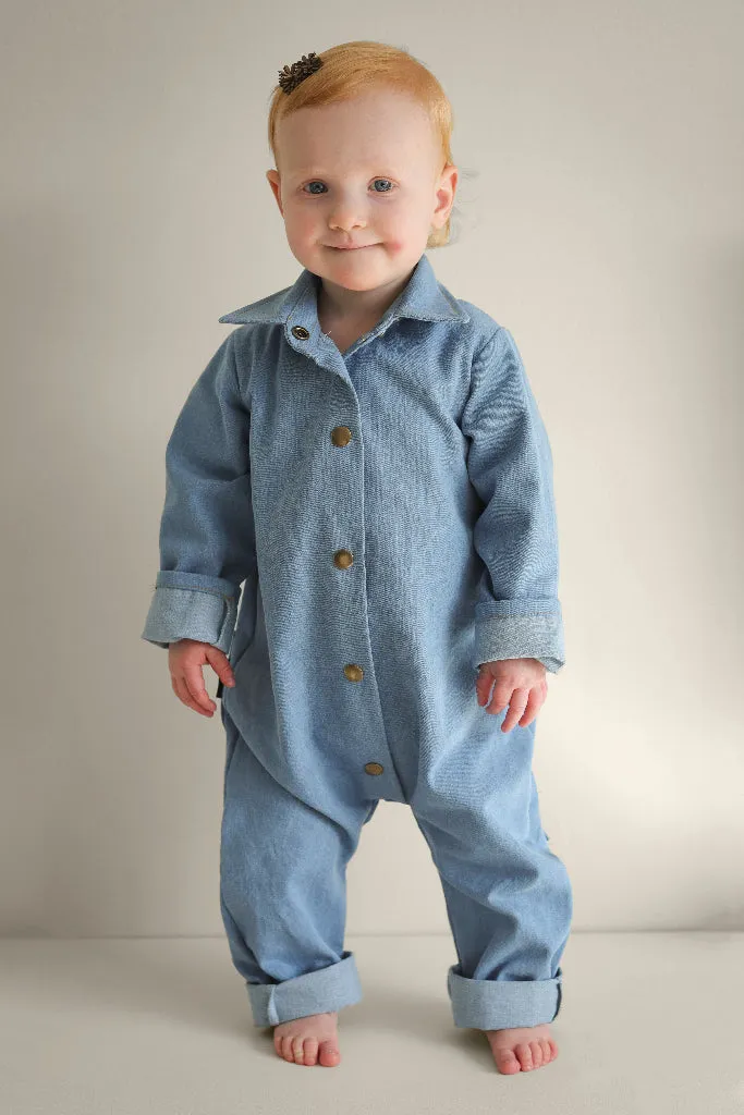 Louloúdi Cloudy jumpsuit denim meegroei tuinbroek