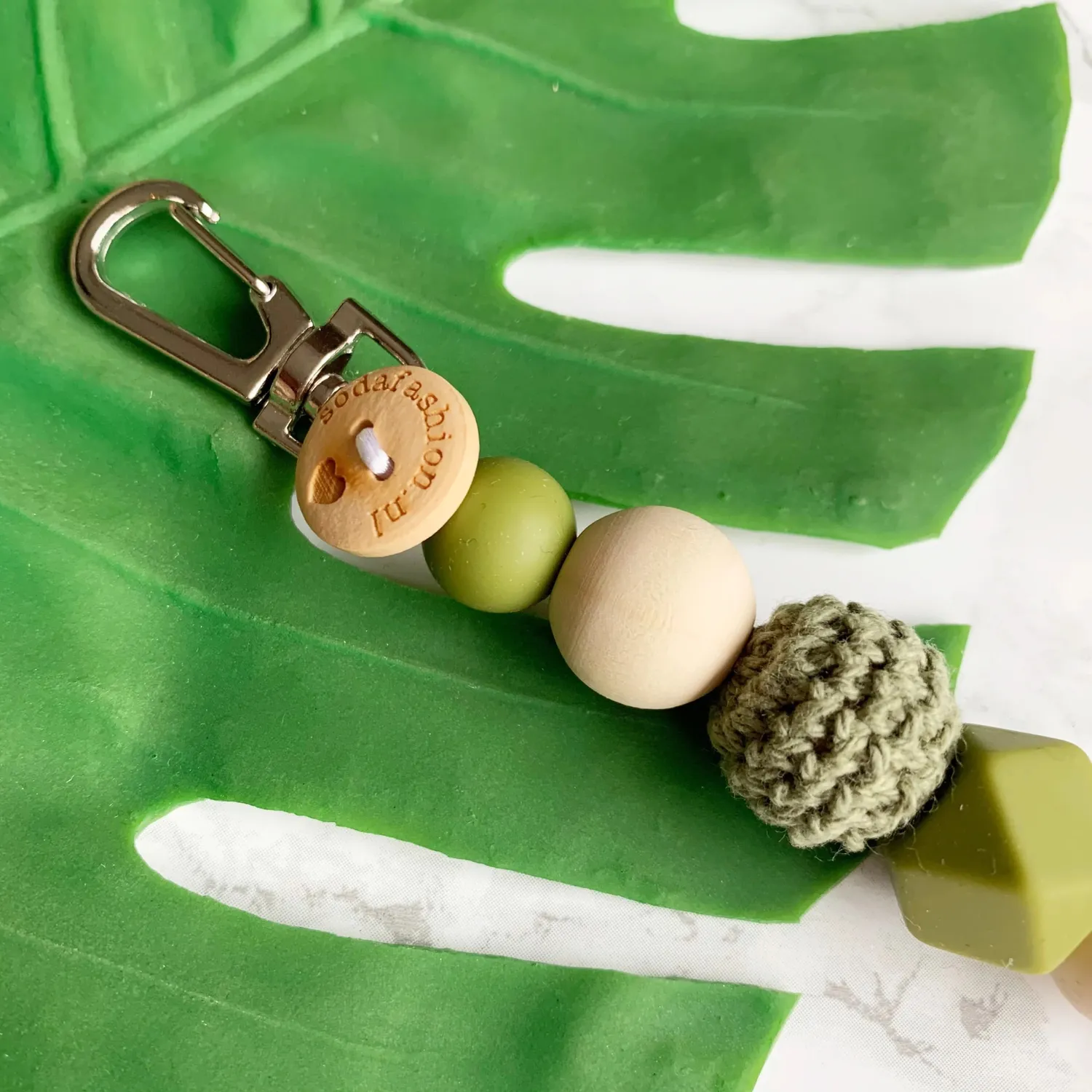 SODA FASHION sleutelhanger tashanger legergroen