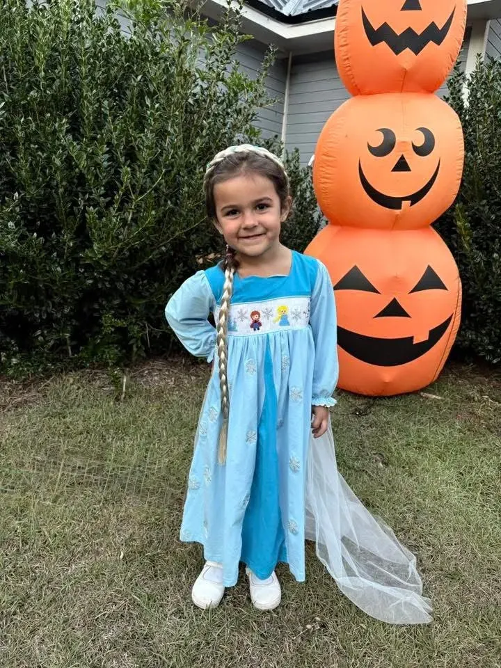 Busy Bee Smocks Ice Princess prinsessenjurk 2T glansstof