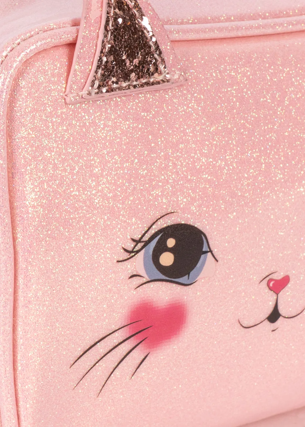 Konges Sløjd Katten etui cerise glitter roze