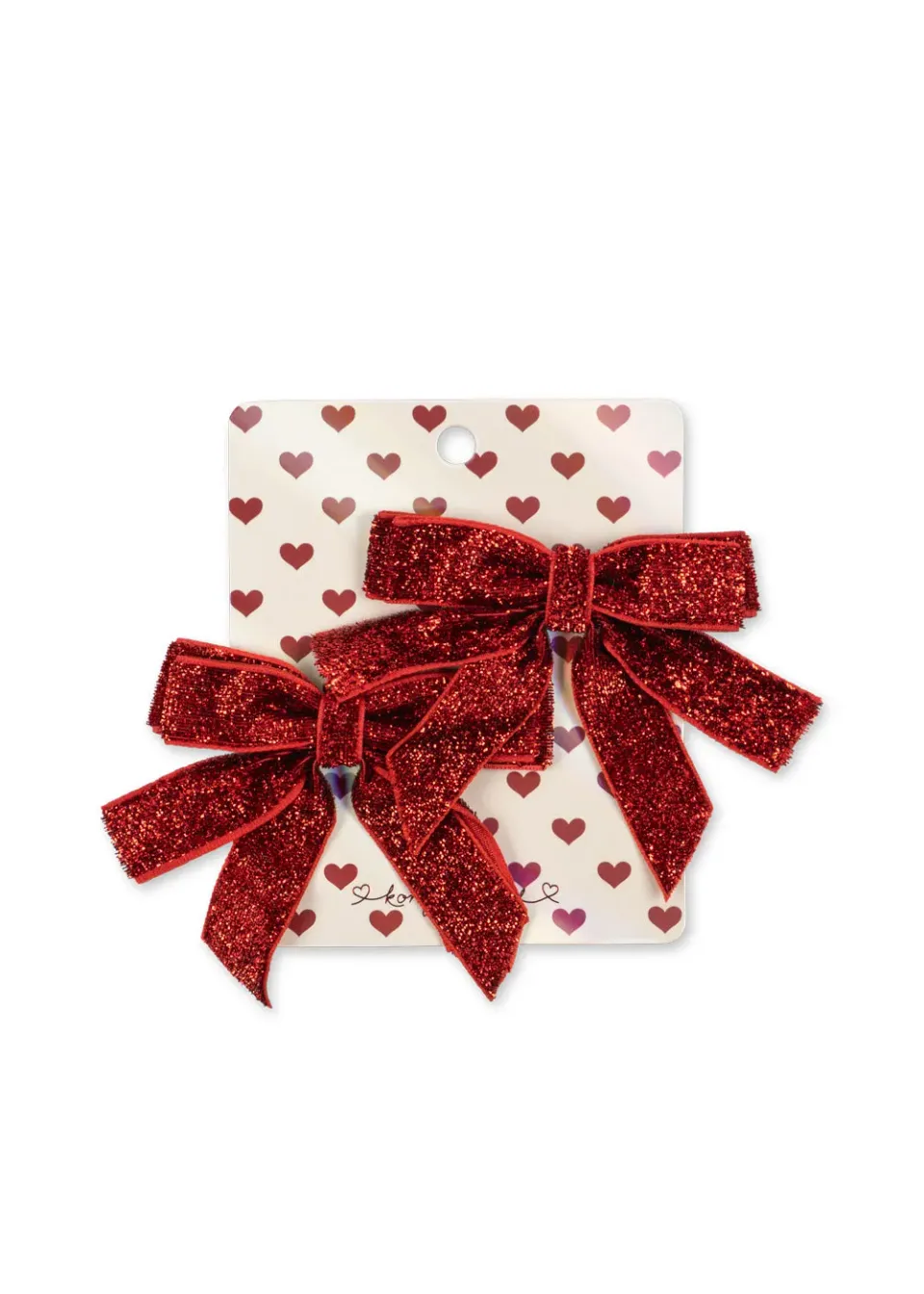 Konges Sløjd haarclips strik red glitter 2-pack