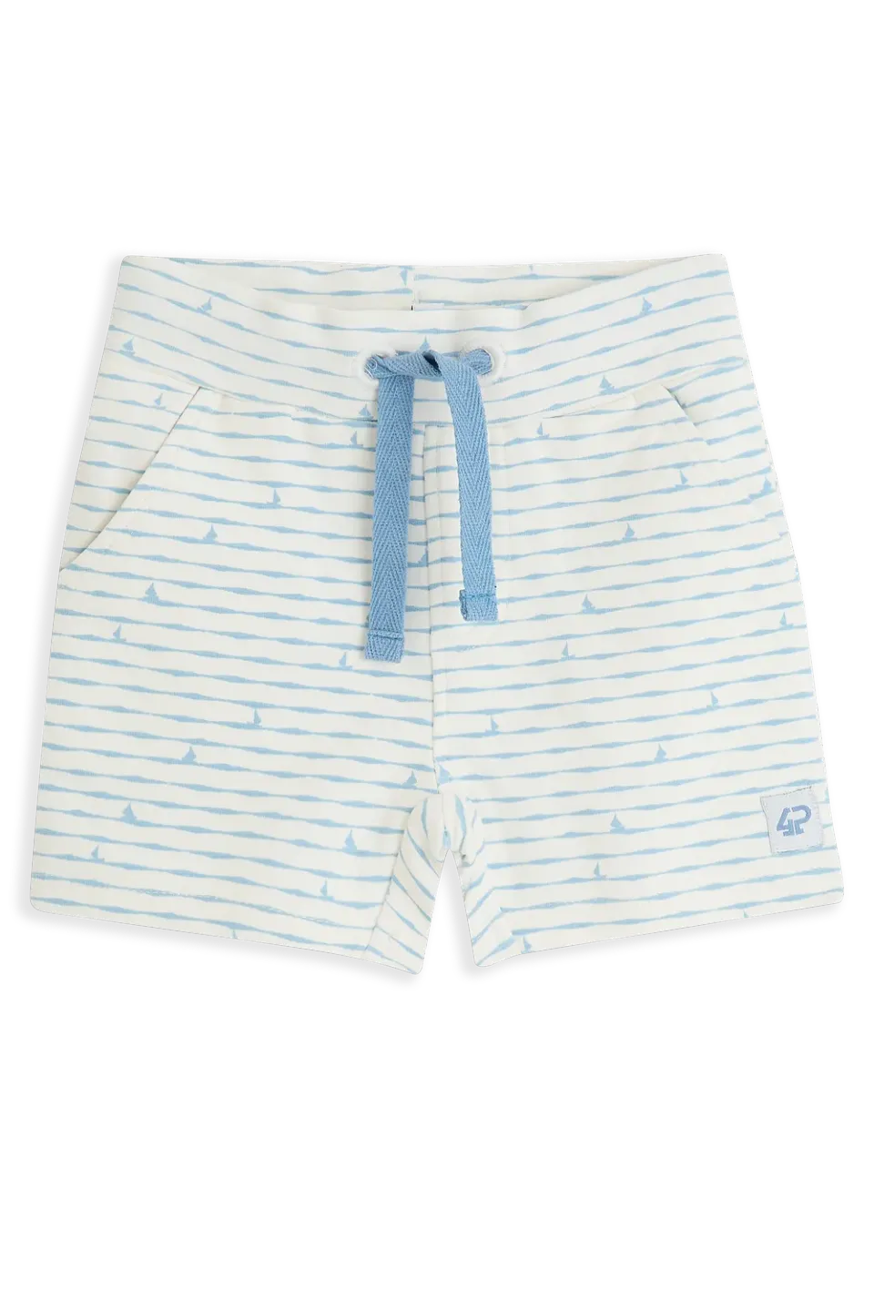 4PRESIDENT Yari White short baby katoen zeilbootjes