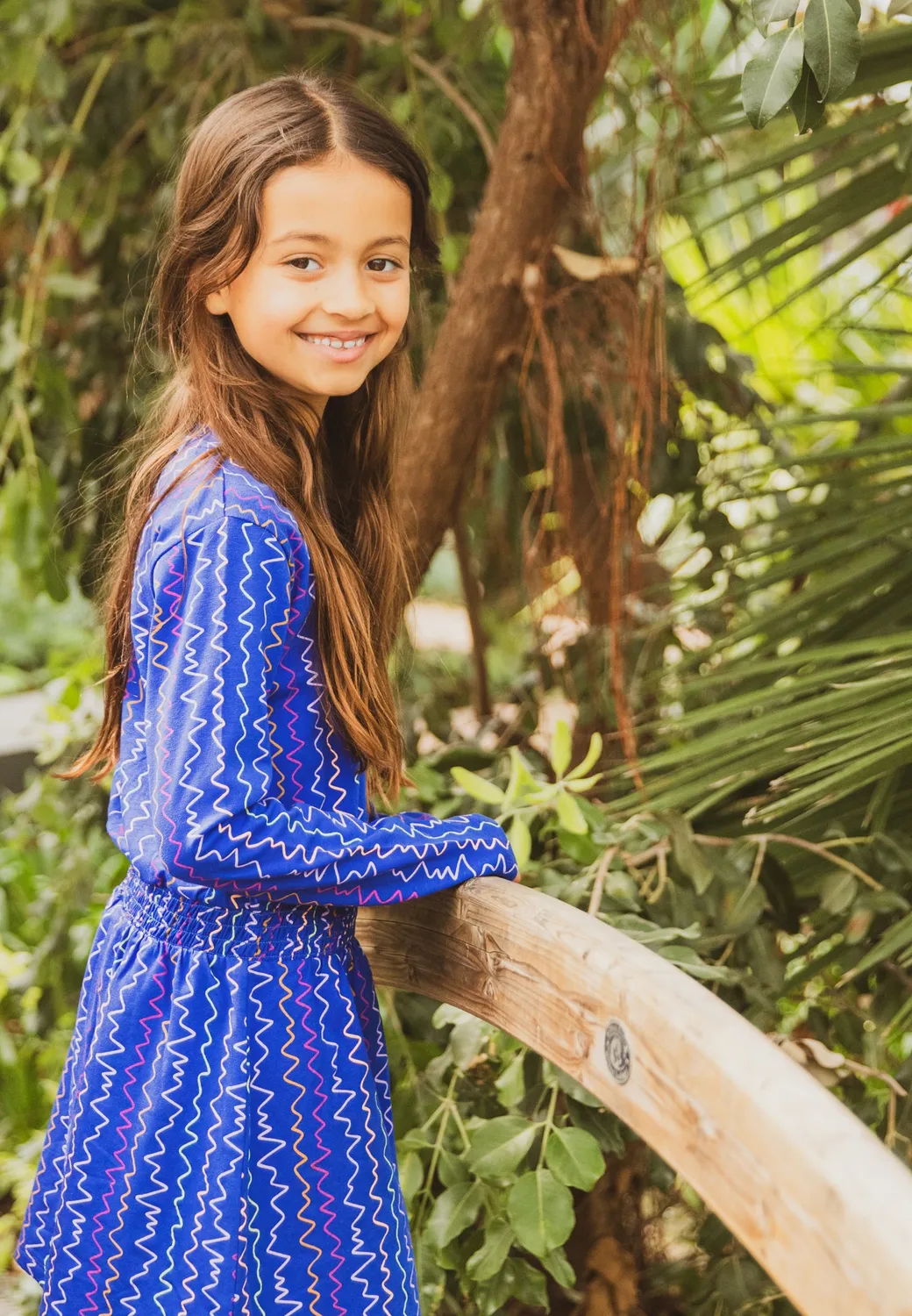 4President Mira Bluing AOP jurk meisjes bloemenprint