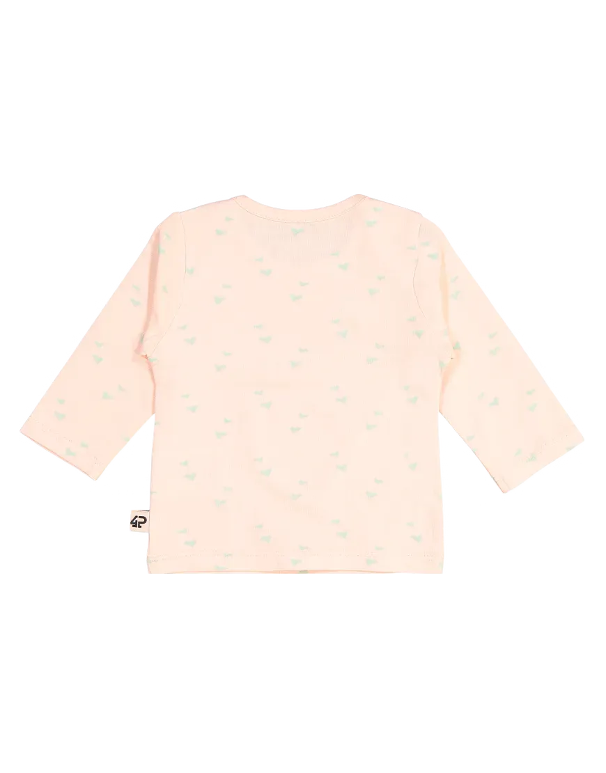 4President Quinn baby shirt Blush AOP katoen