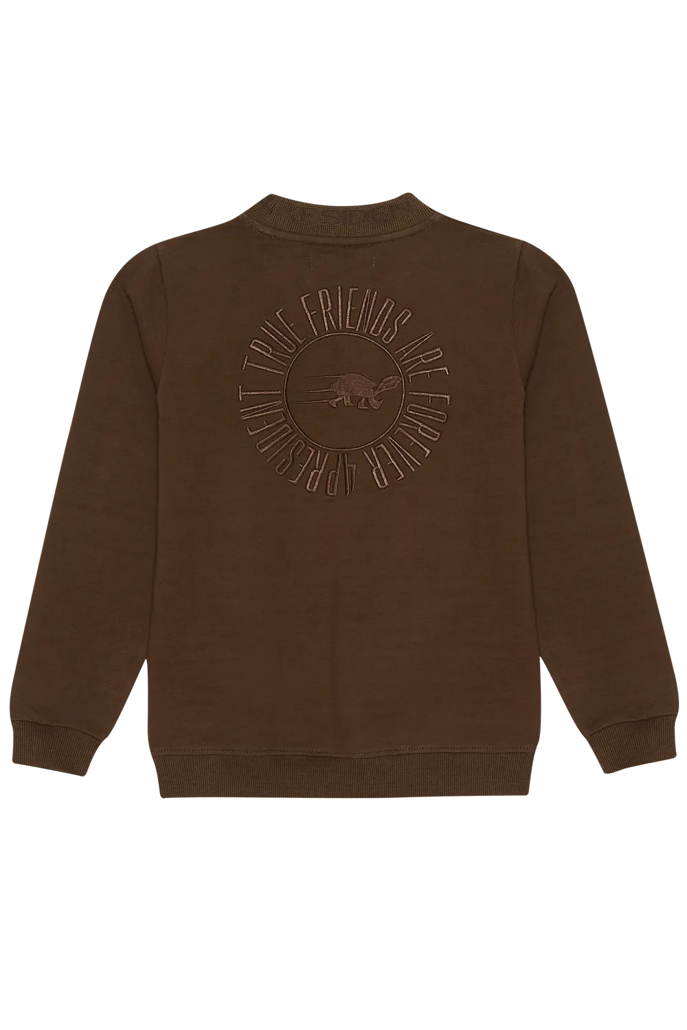 4PRESIDENT Angelo Brown sweater jongens opstaande kraag
