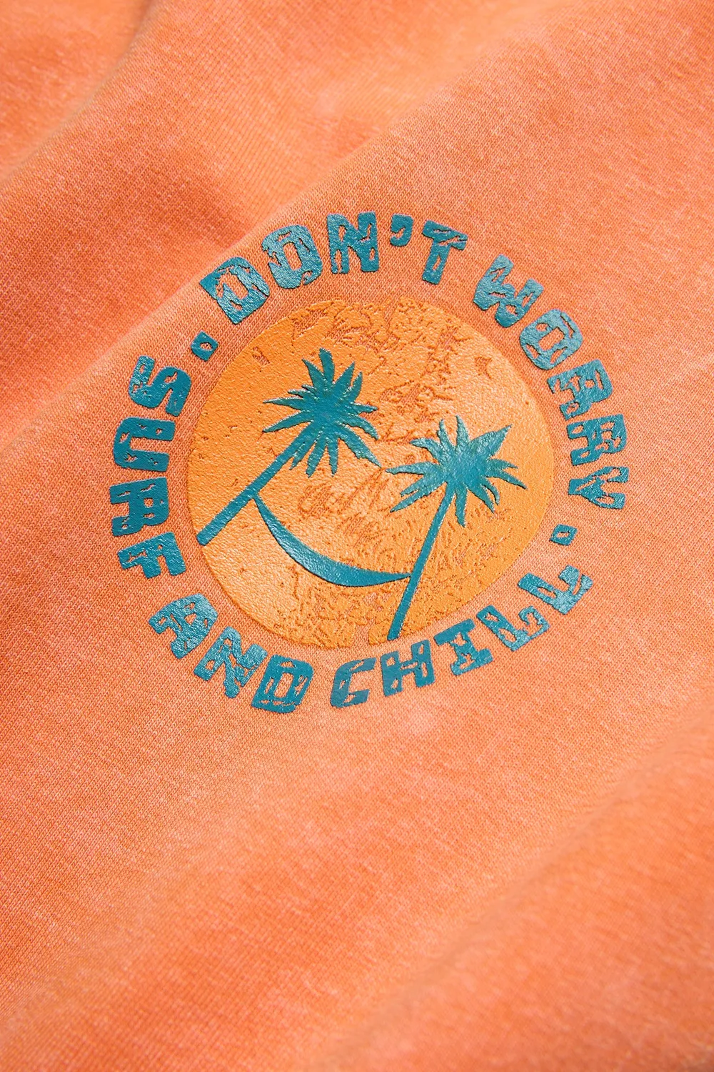4President Olyn Orange sweater acid wash katoen