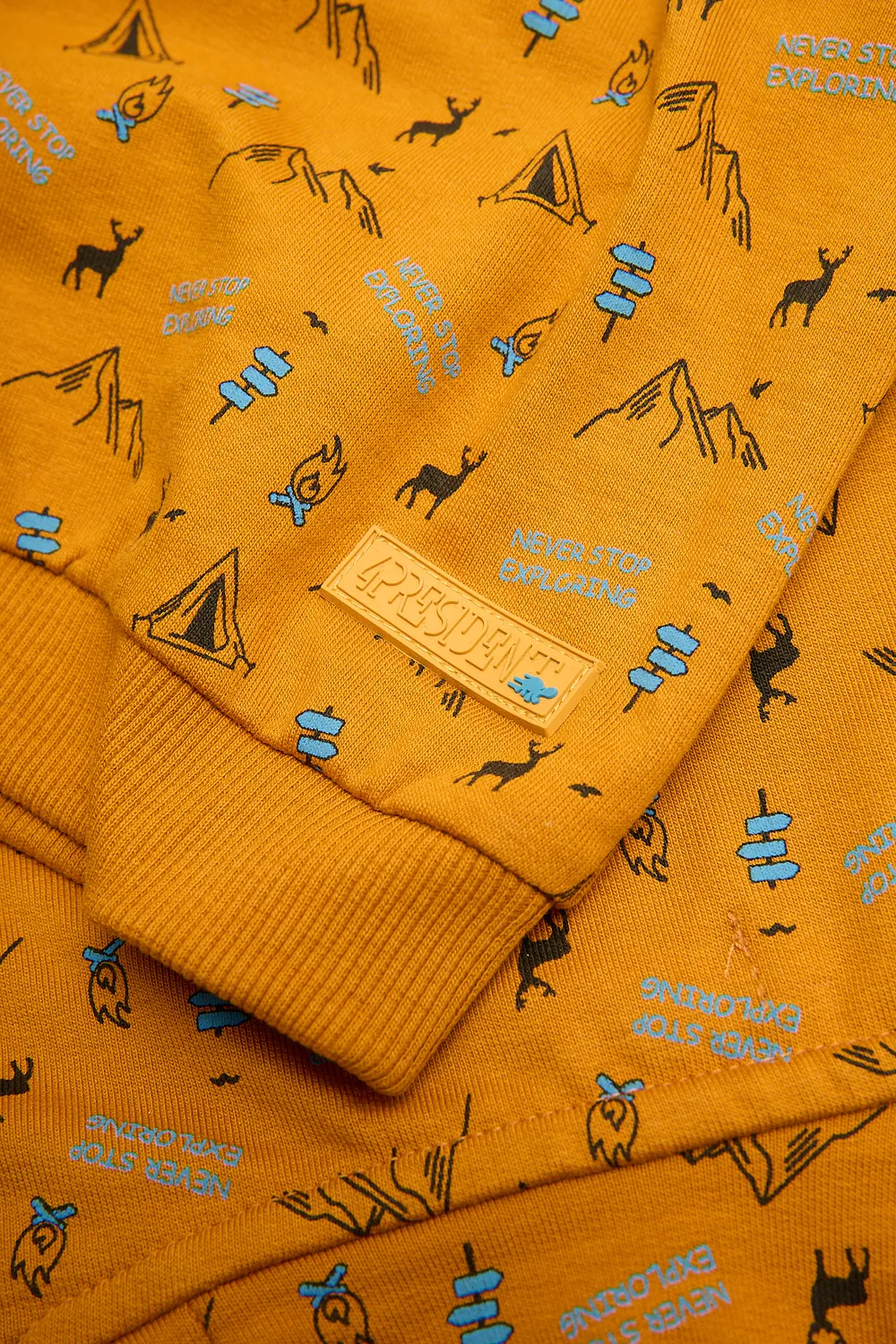 4PRESIDENT Boaz Sand hoodie jongens explore-print