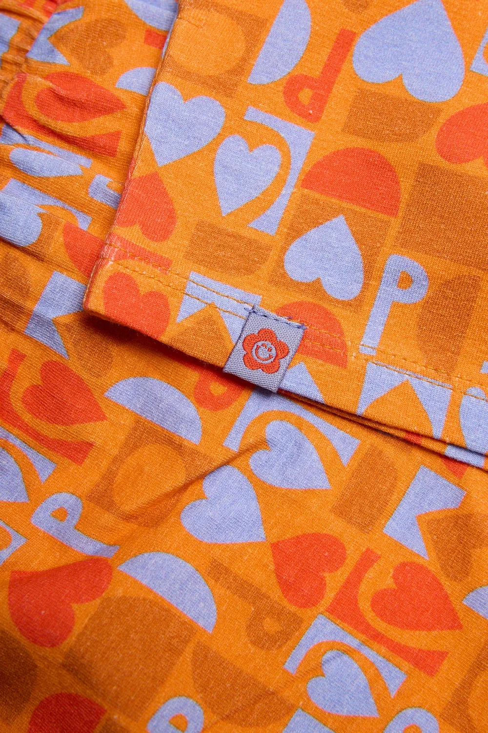 4PRESIDENT Nita Orange short meisjes print stretchkatoen