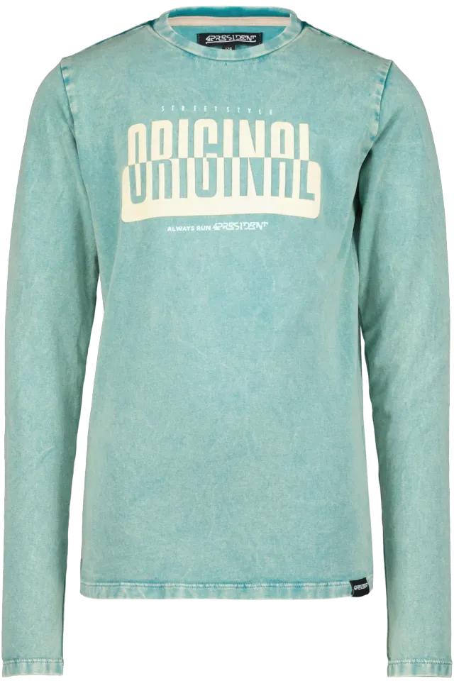 4President Maas longsleeve jongens blauw katoen