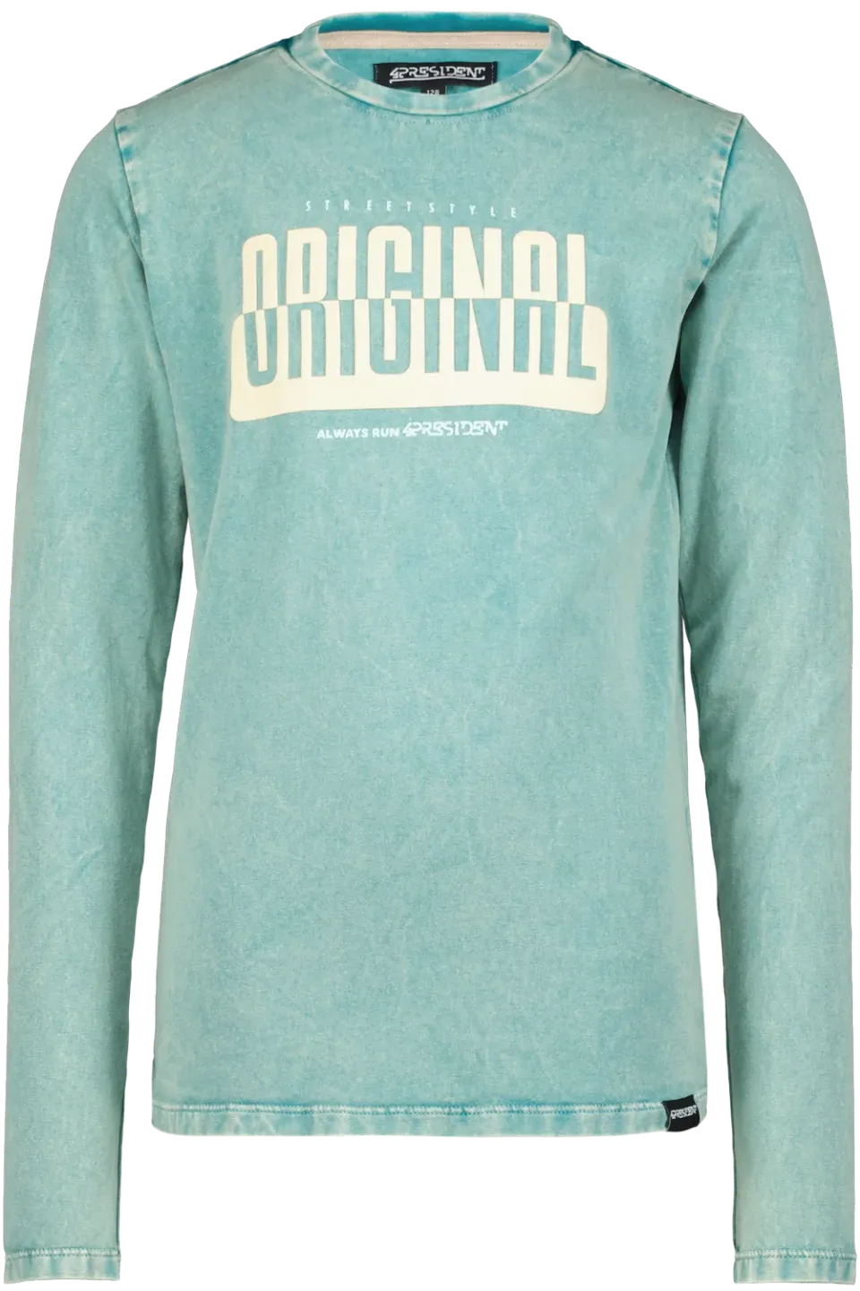 4President Maas longsleeve jongens blauw katoen