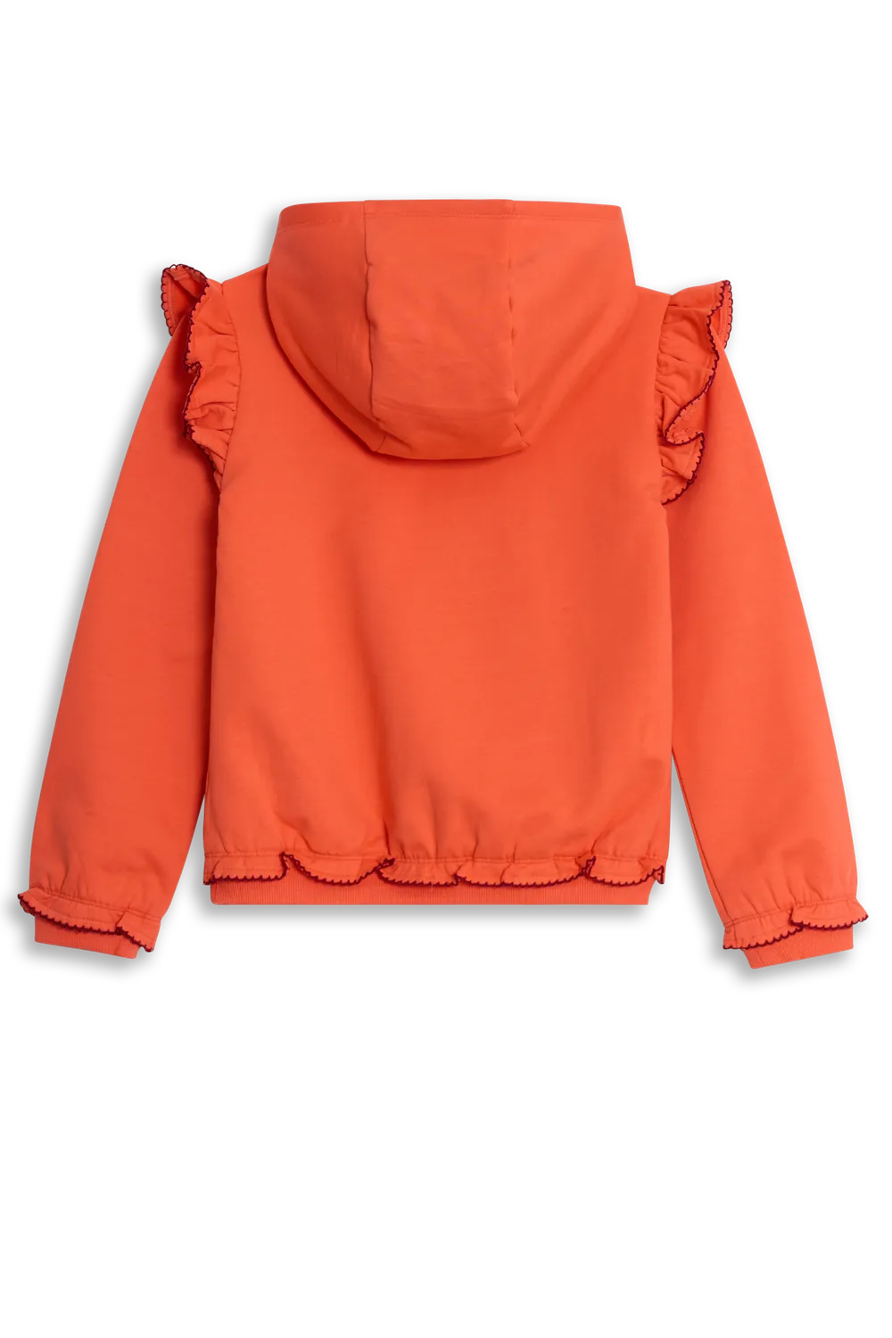 4President Ivy hoodie poppy red katoen met ruches