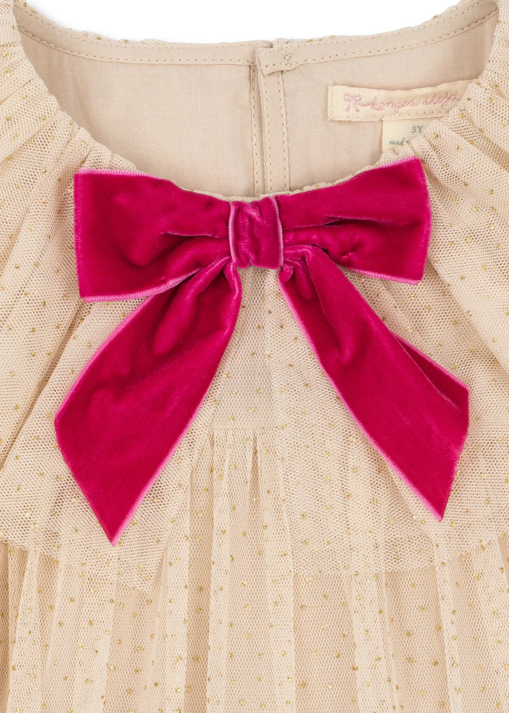 Konges Sløjd Bow Dress jurk sandshell tule strik