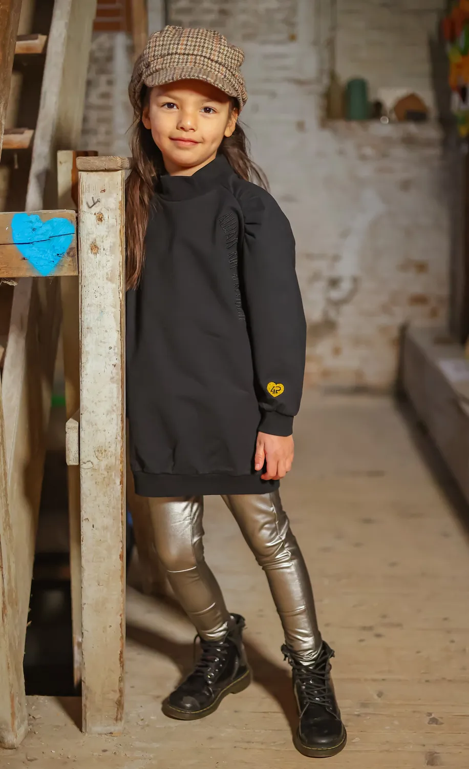 4PRESIDENT Amira Jurk meisjes Black katoen