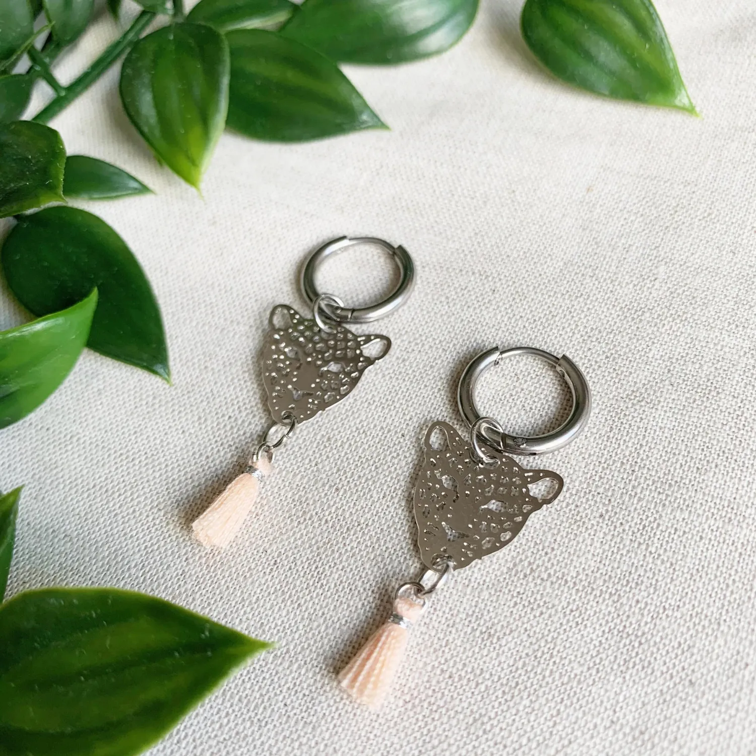 SODA FASHION Ibiza Luipaardkop bedel zilver luipaard
