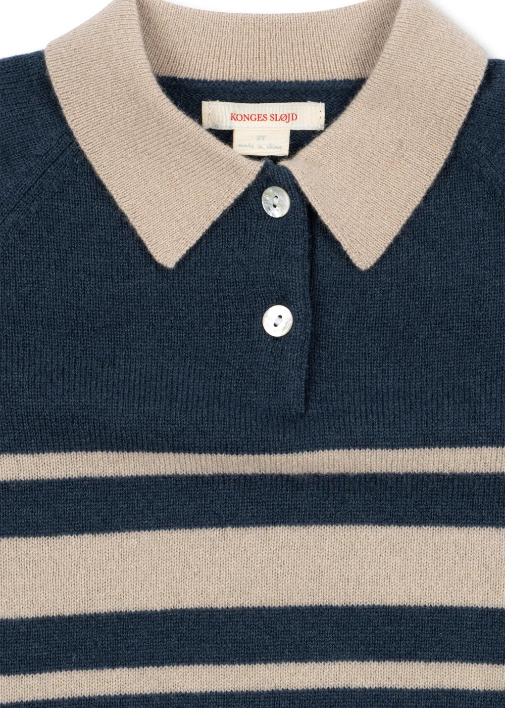 Konges Sløjd Basi Polo Donkerblauw Streep 100% wol