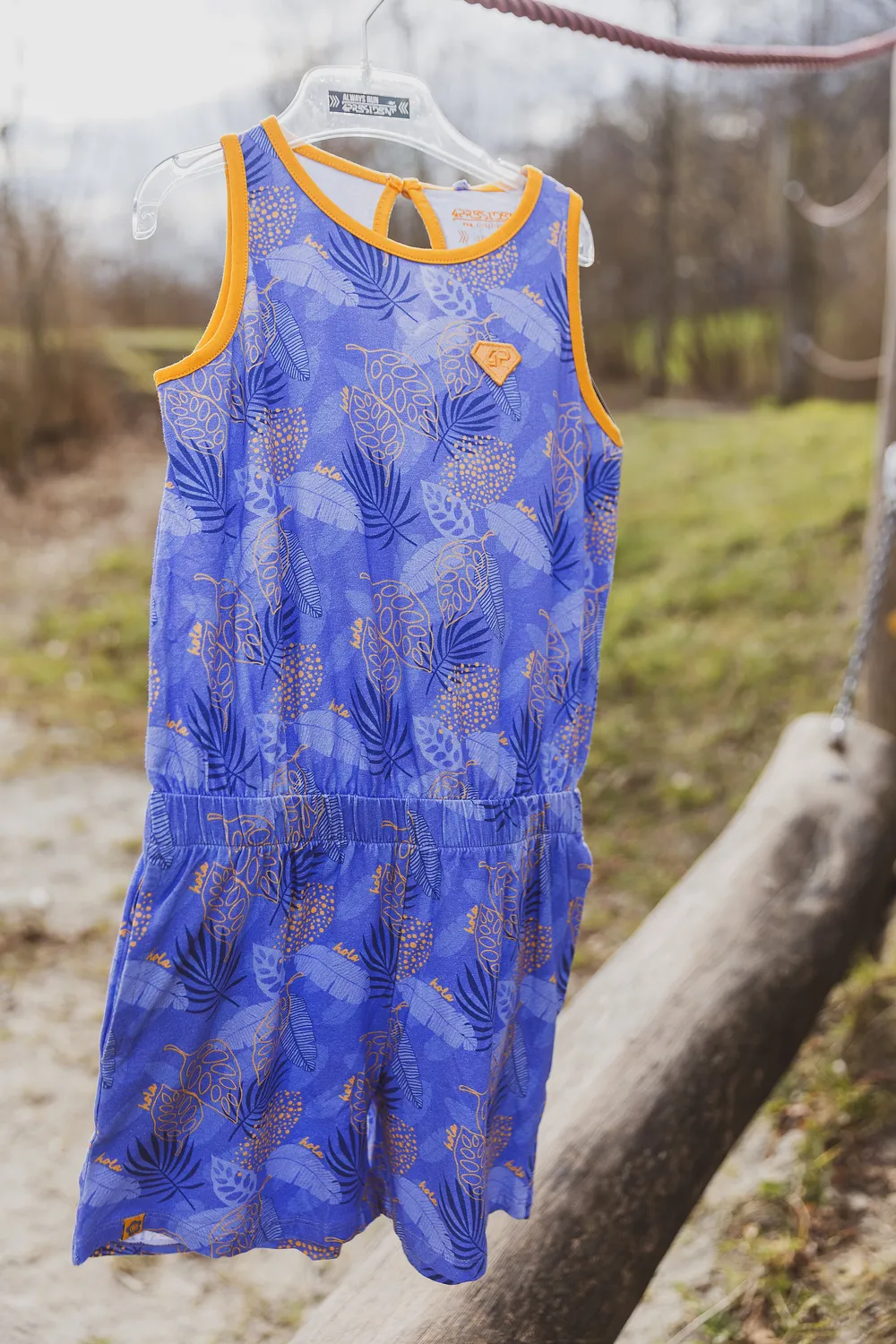 4President Nicia Aop Blue playsuit meisjes zakken