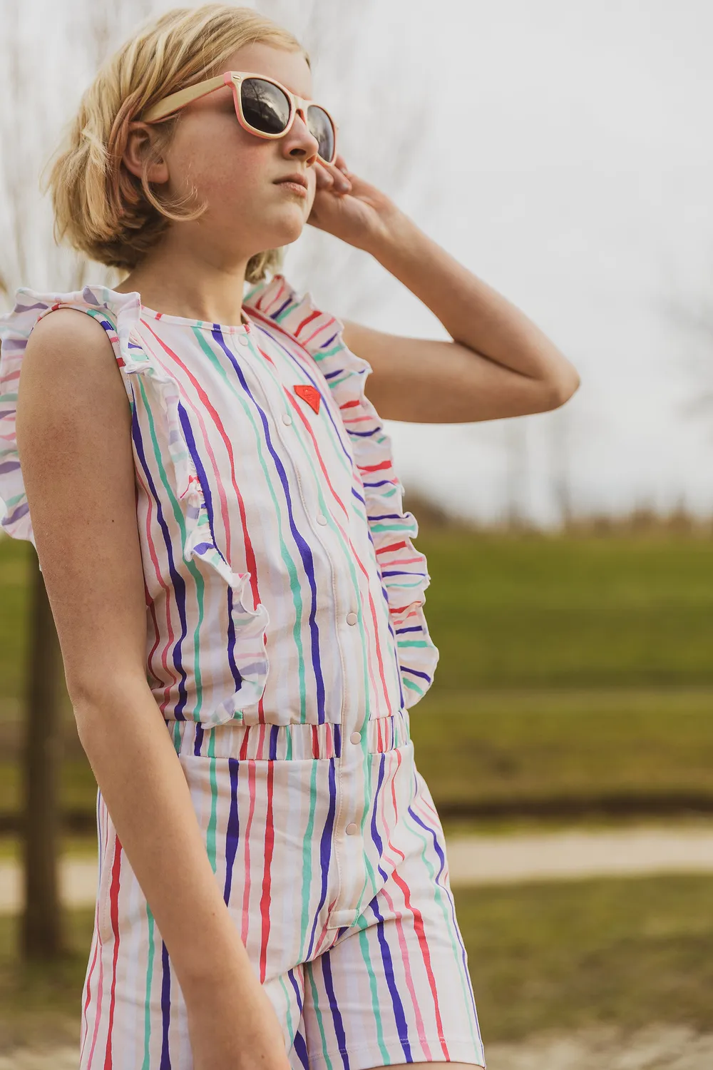 4President Natasha playsuit roze – katoen meisjes