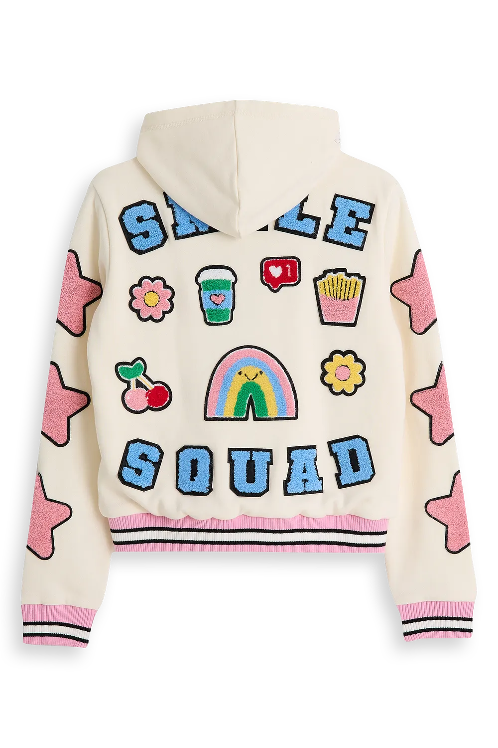 4President Angel hoodie cream meisjes teddyfleece