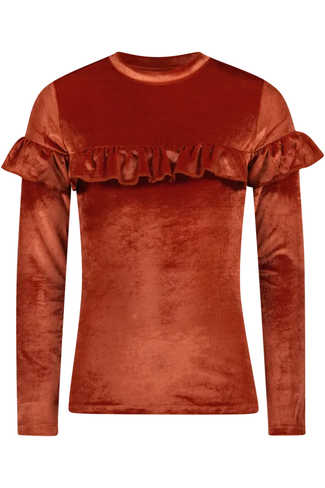 4President Amaya Rust longsleeve velvet ruffles