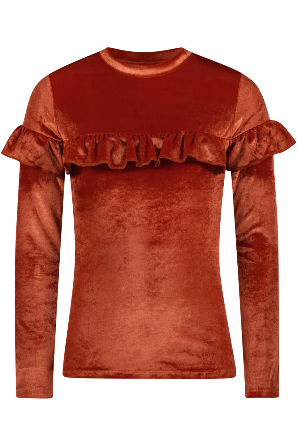 4President Amaya Rust longsleeve velvet ruffles