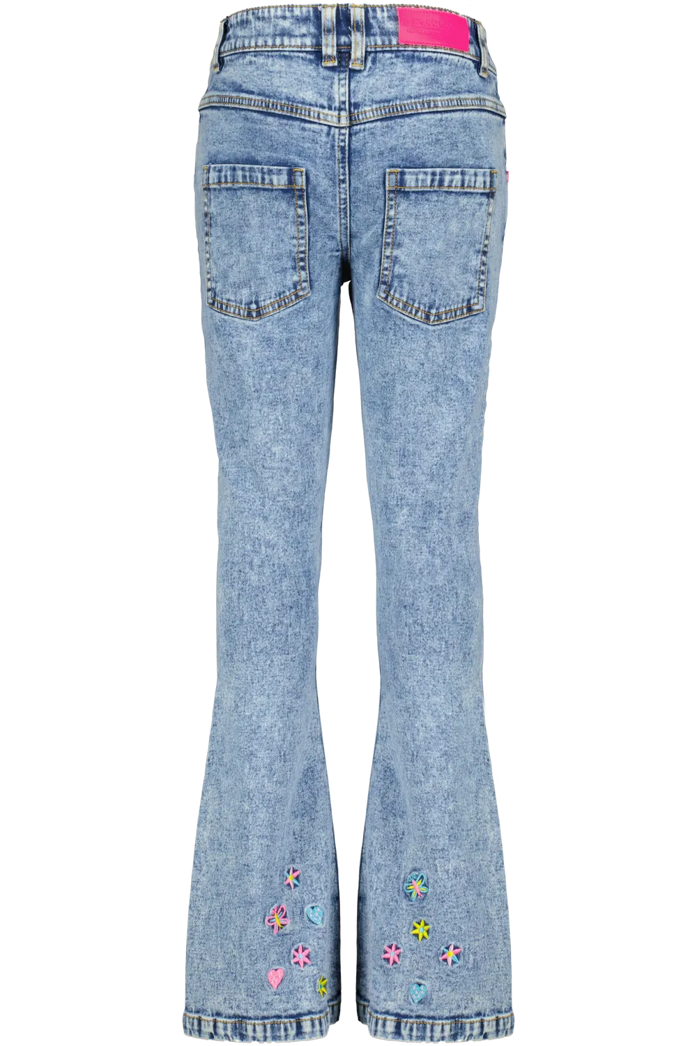 4President Hannika jeans flare light blue bloemen