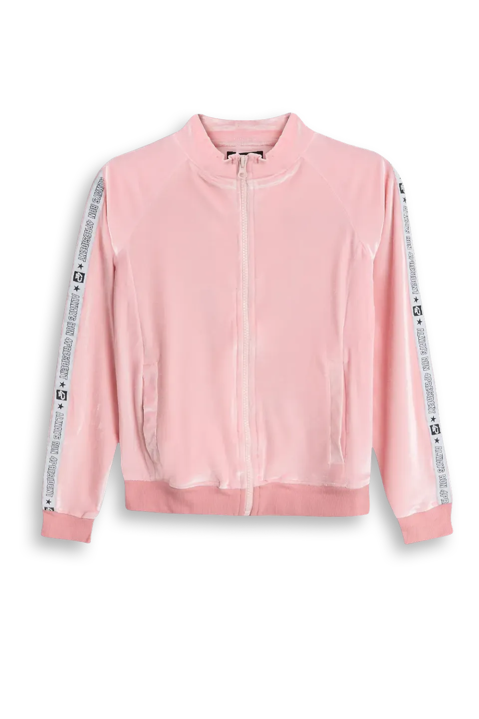 4President April velvet vest dust pink met rits