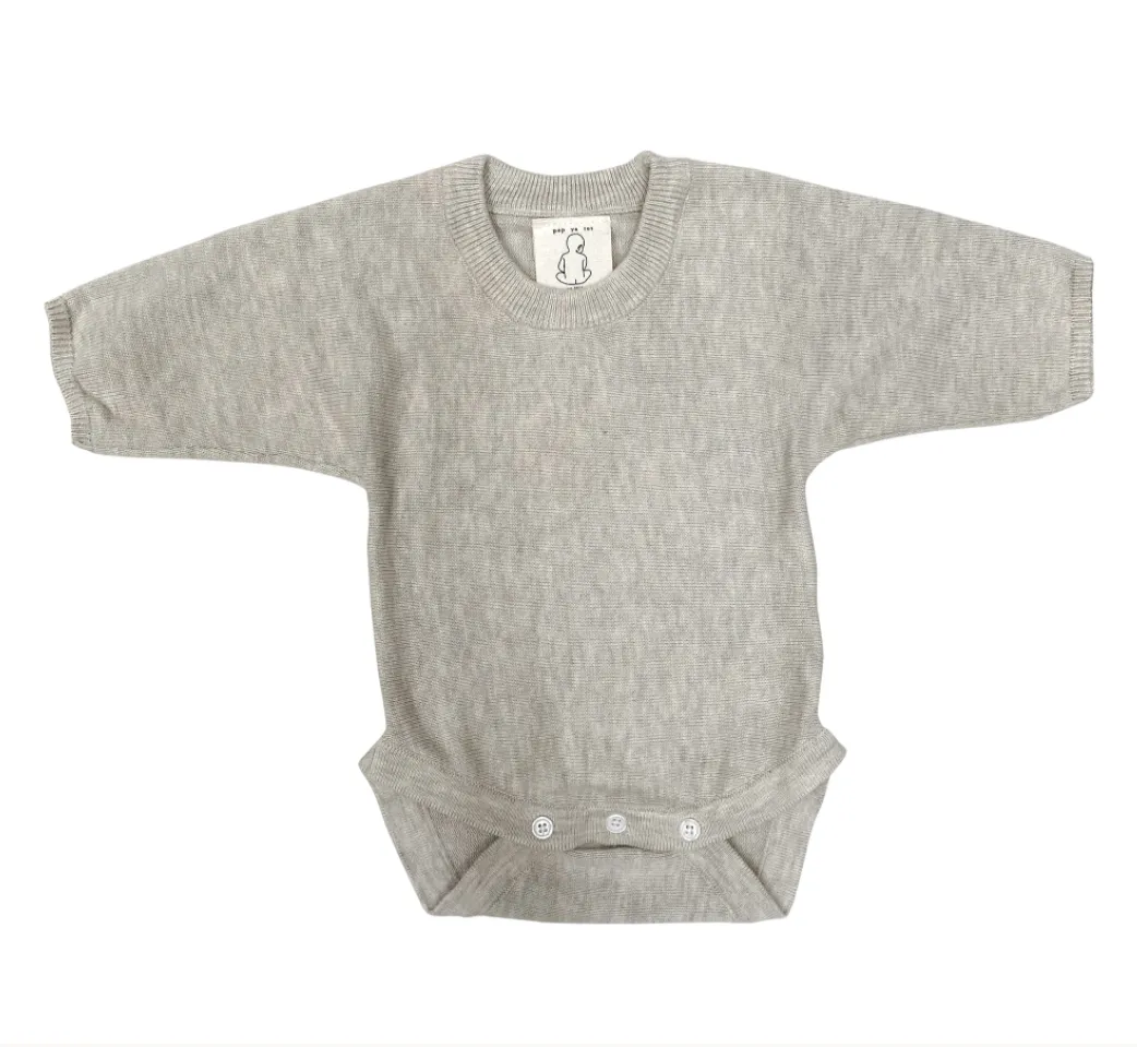 The Mompany gebreide bodysuit marle katoen