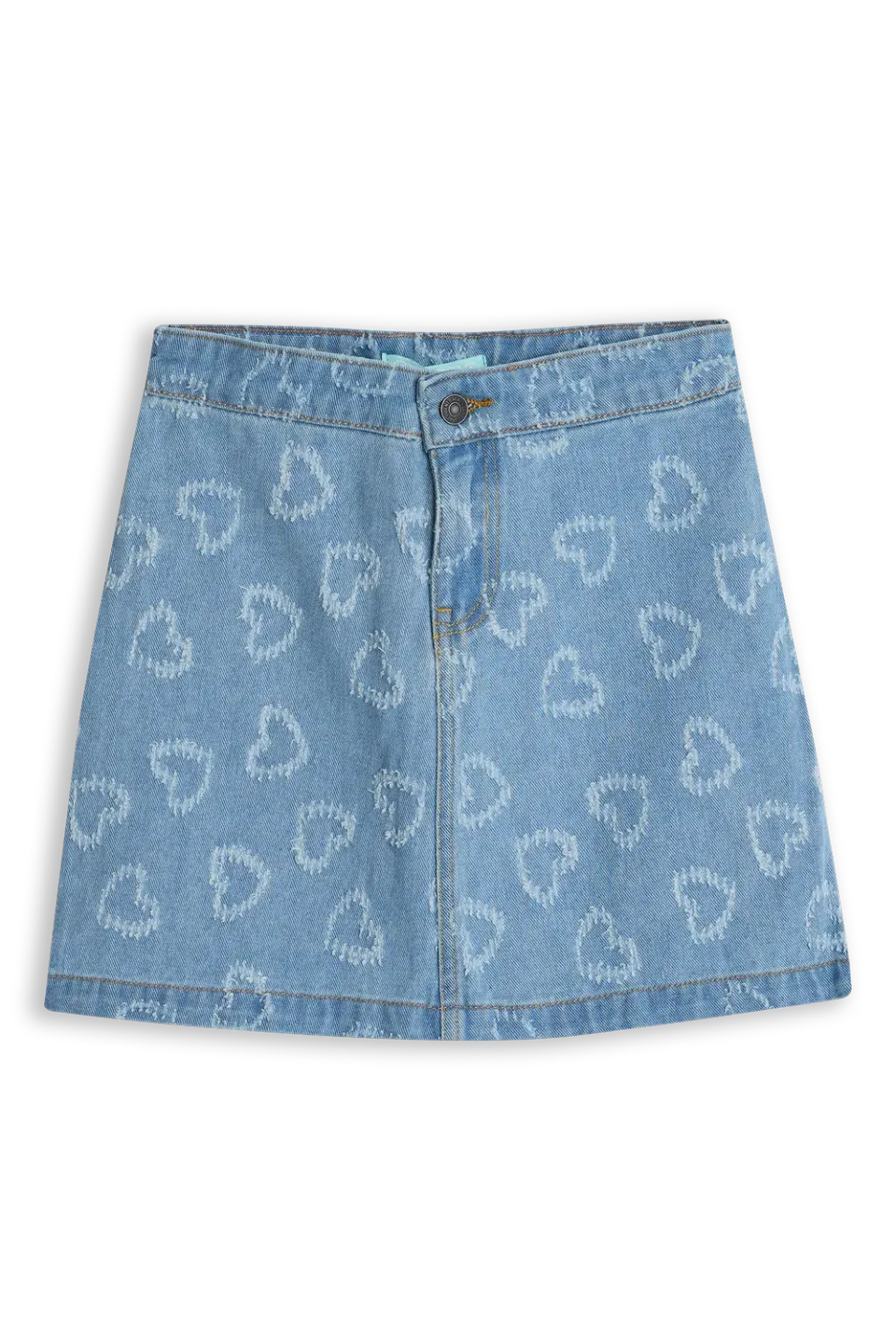 4President Bowien denim rok meisjes blauw stretch