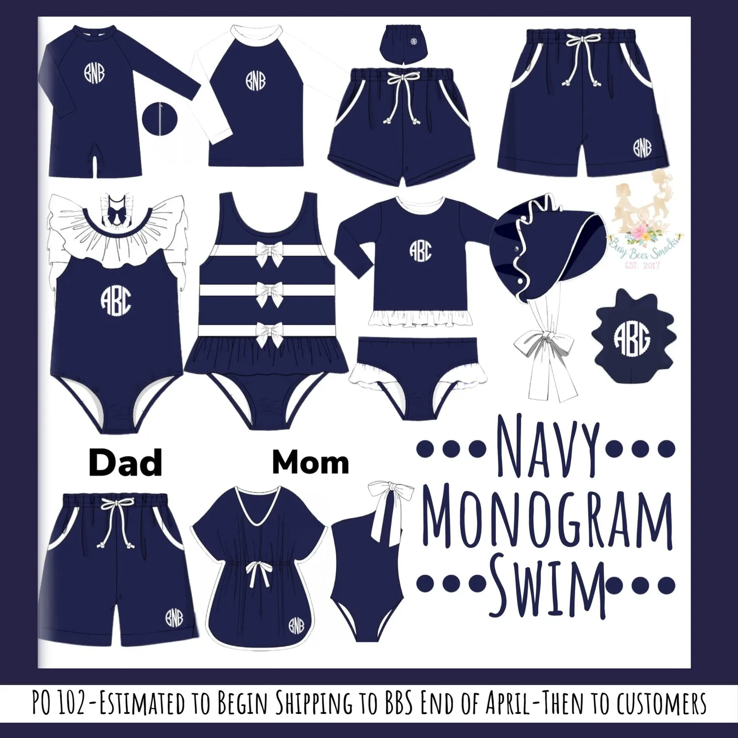 Busy Bee Smocks Navy Swim Short Dad Mens S Zwem