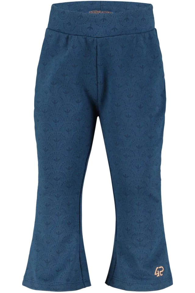 4President Klara Blue Wing Teal flared broek meisjes bloemenprint