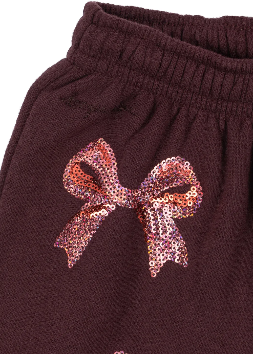 Konges Sløjd Lou sweatbroek decadent chocolate pailletstrik