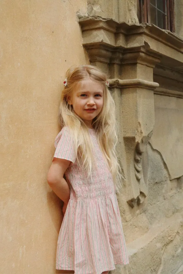 Konges Sløjd Luli jurk blush stripe katoen zomerjurk