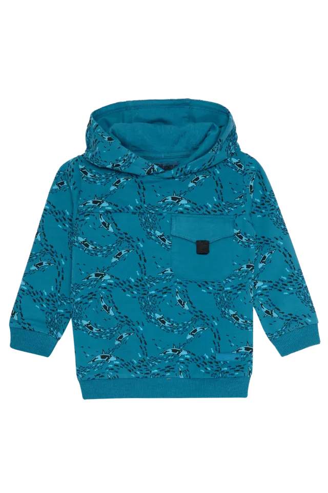 4President Boaz Blue jongens hoodie explore-print