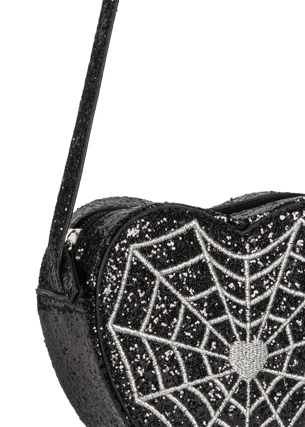 Konges Sløjd Tut schoudertas black spider web glitter