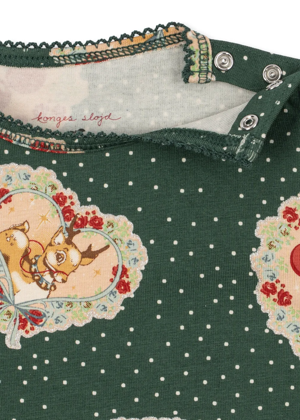Konges Sløjd Basic Romper Broek Set deer diary green biokatoen