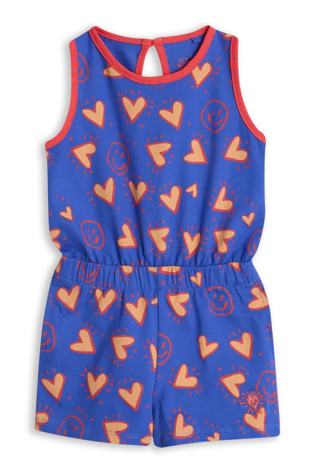 4PRESIDENT Carmen Jumpsuit dazzling blue hartjes