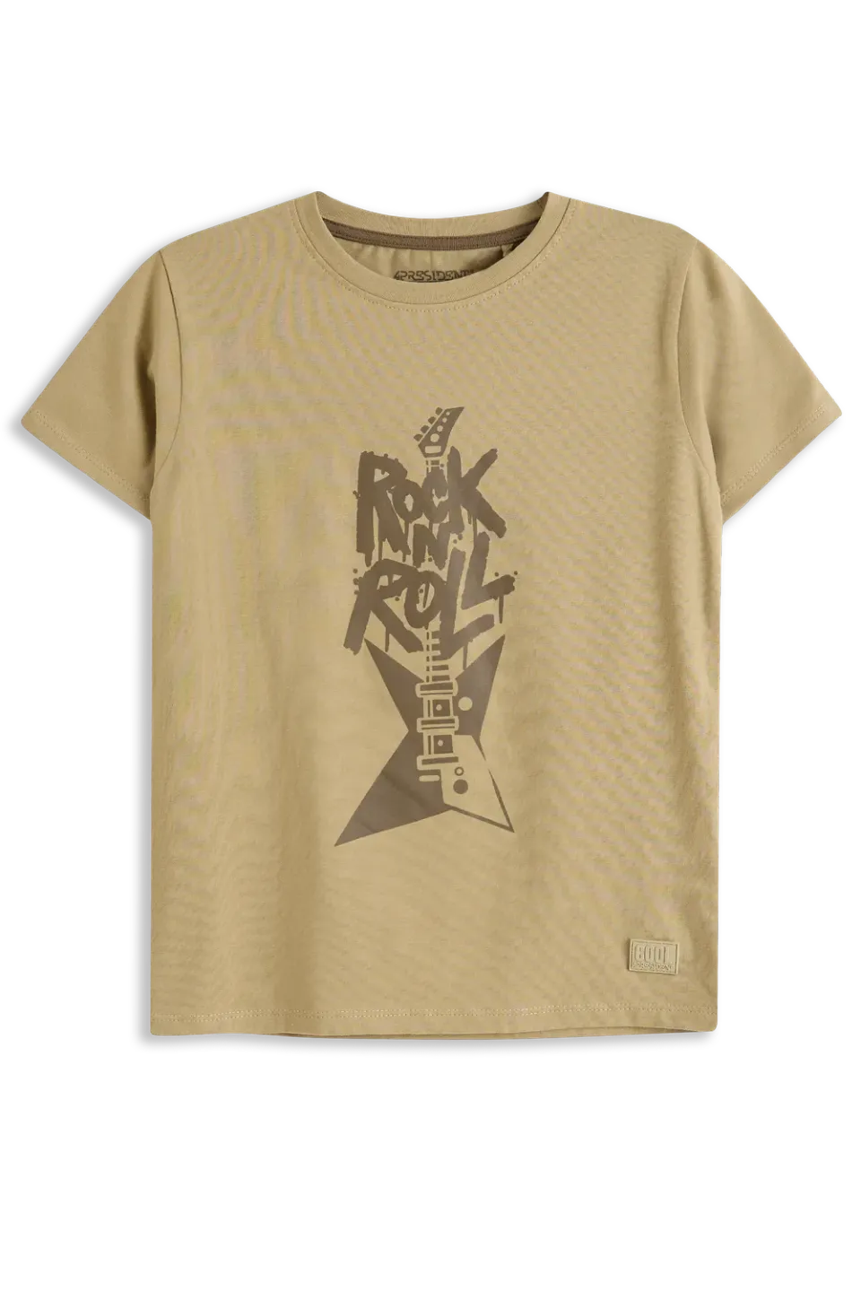 4President Benja Twill T-shirt bruin gitaarprint