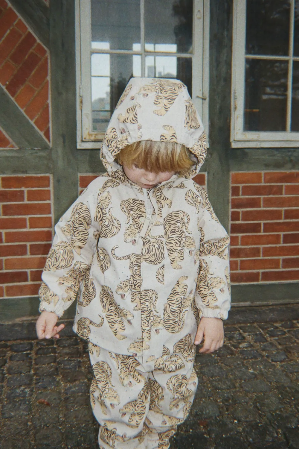 Konges Sløjd Rainy Palme regenjas panthera beige fleece